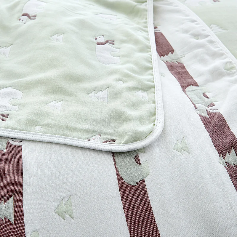 IDouillet Реверсивный панды и с рисунком в полоску; хлопковая муслиновая Одеяло 6 Слои дышащая коляска для малыша пеленать Обёрточная бумага одеяло для взрослых