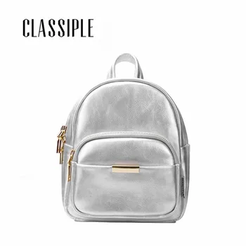 

Women Backpack New Fashion 2019 Casual Navy Silver Lady School Bags For Teenagers Girls Leisure Backpacks Female Rucksack