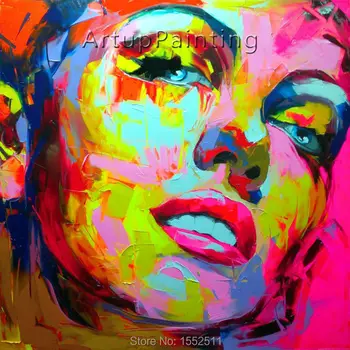 

Palette knife painting portrait Palette knife Face Oil painting Impasto figure on canvas Hand painted Francoise Nielly 12-4