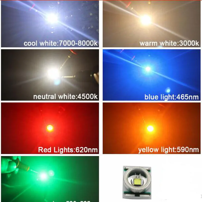 10 шт. CREE XRE Q5 светодиодный XLamp cree xr e белый/теплый белый/синий/красный/желтый 3 Вт