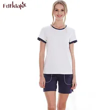 Женские летние пижамы с коротким рукавом, пижамные шорты, женская сексуальная одежда для сна, комплект пижам из хлопка, одежда для сна белого/светло-серого цвета, Q267