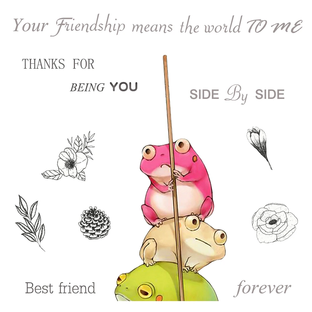 

AZSG Best Friend Frog Clear Stamps For DIY Scrapbooking Decorative Card making Craft Fun Decoration Supplies 14x14cm