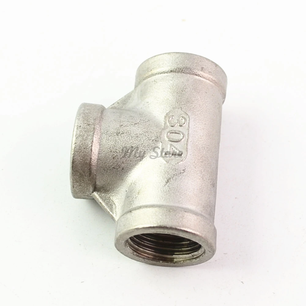 1 piezas. 304 tubo de acero inoxidable tipo Codo 3 vías hembra de conexión de hilo de engranaje de Coyote SS