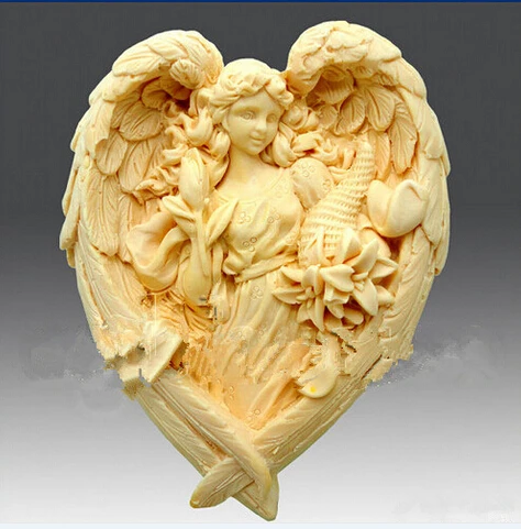 

hot sale flower /girl angel modelling silicone soap mold fondant Cake decoration mold Angel wings Handmade soap mold