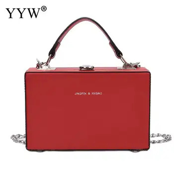 

Pu Leather Women Box Bag Designer Handbag Stud Black Fashion 2019 Red Tote Hand Bags Casual Crossbody Shoulder Day Clutch