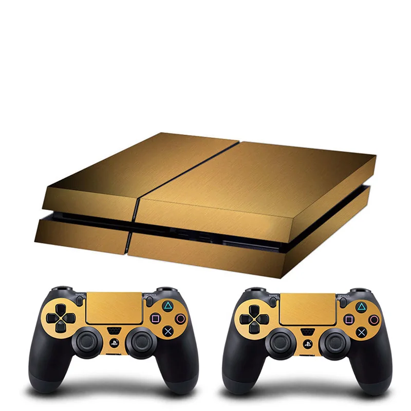 

HOMEREALLY PS4 Skin Chrome Gold and Custom Vinyl HD Sticker For Sony Plsaystation4 Console and Controller Skin PS4 Accessory