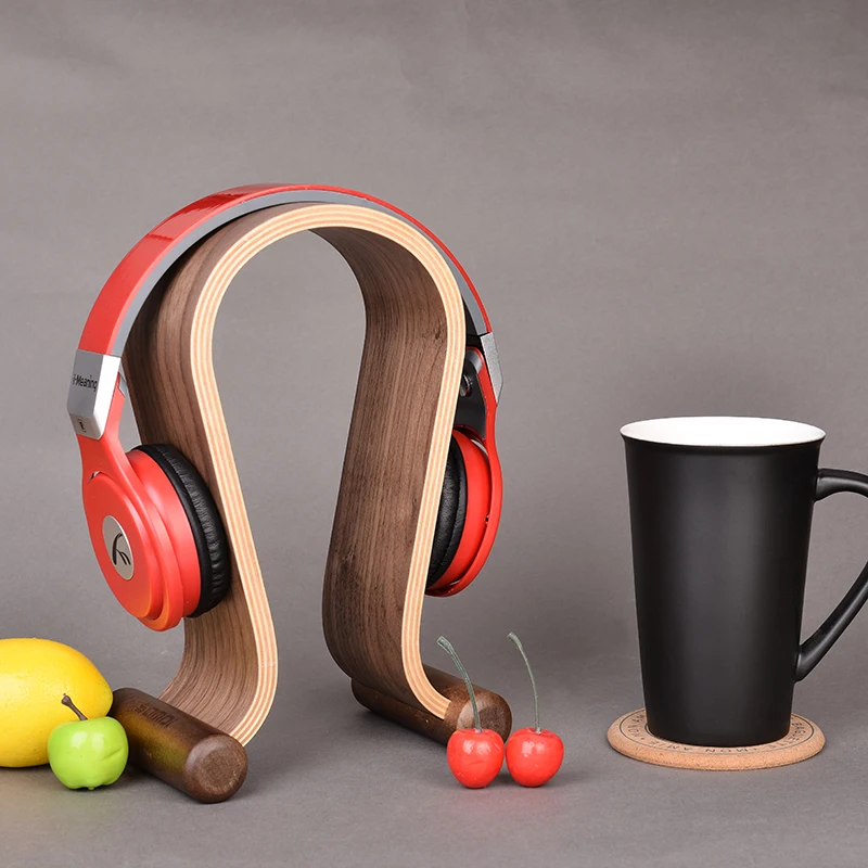 iMeaning Classic Birche Wood Headphone Headset Earphone Stand Holder