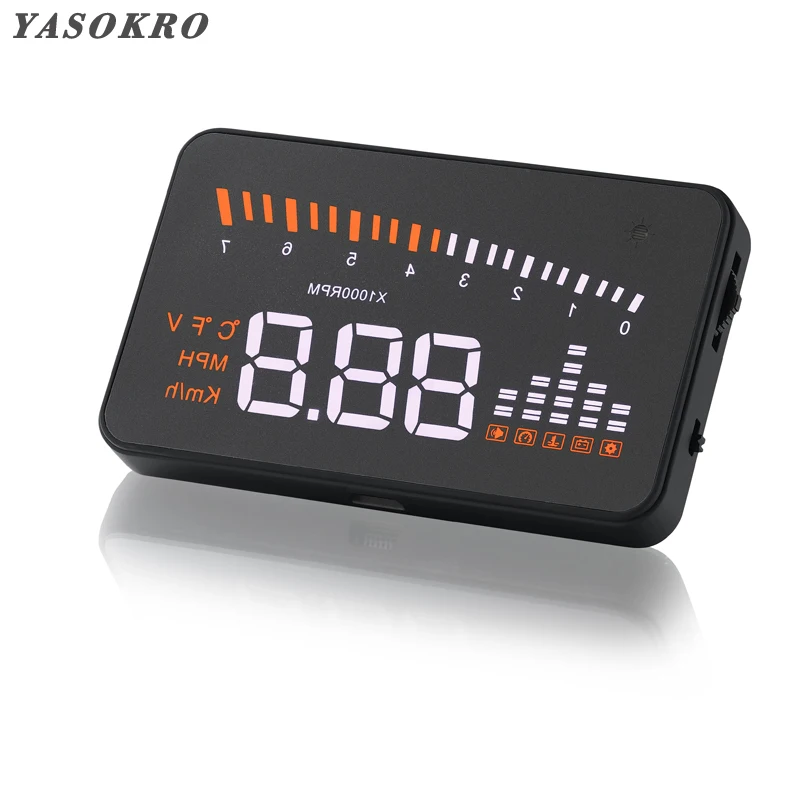 Универсальный Автомобильный спидометр YASOKRO X5 с дисплеем HUD GPS цифровой OBD2 для