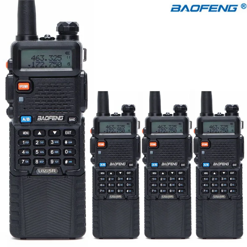 

4PCS Baofeng UV-5R with 3800mAh long Li-ion Battery Walkie Talkie Dual Band VHF+UHF UV5R Ham Two-Way Radios (Black/Camouflage)