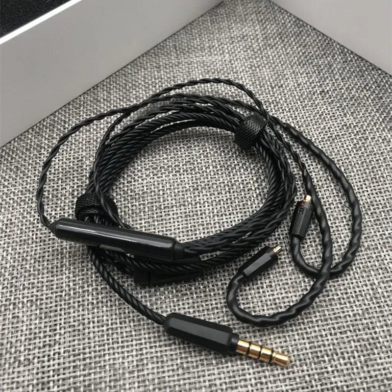 

NFJ Oxygen free copper upgrade wire MMCX Cable with Microphone and Universal Remote for SE215 SE535 UE900 earphone Headset