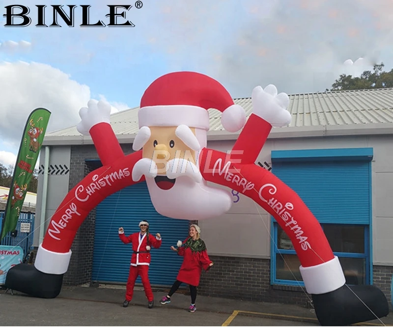 Giant outdoor 10mW inflatable christmas archway entrance arch with