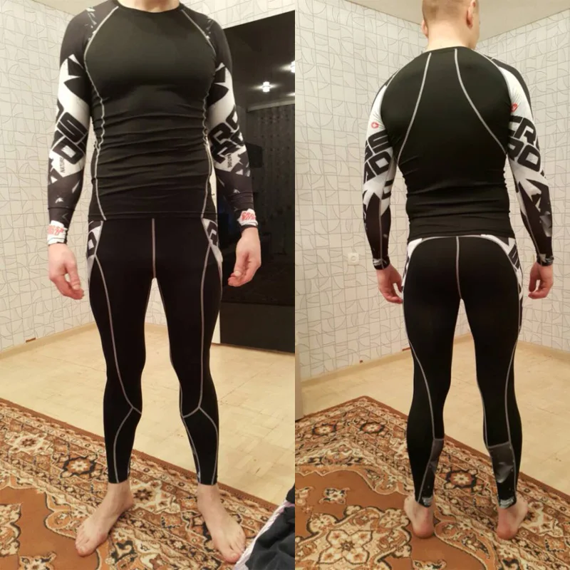 

MMA rash guard male long sleeve thermal knitwear tracksuit for men 2017 compression shirt Tops & Tees thermal underwear