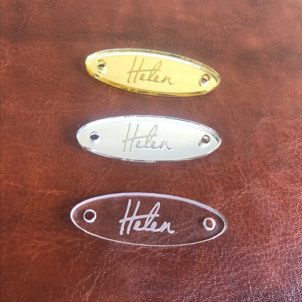 Personalized acrylic tag,clothing tag,sewing on oval labels tags,crochet hatsglovesbag,Custom labels for handmade products (3)