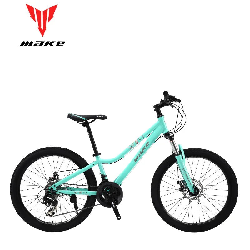 Сделать стальную раму, леди велосипед 24 Колеса, 24 скорости SHIMANO - Color: green