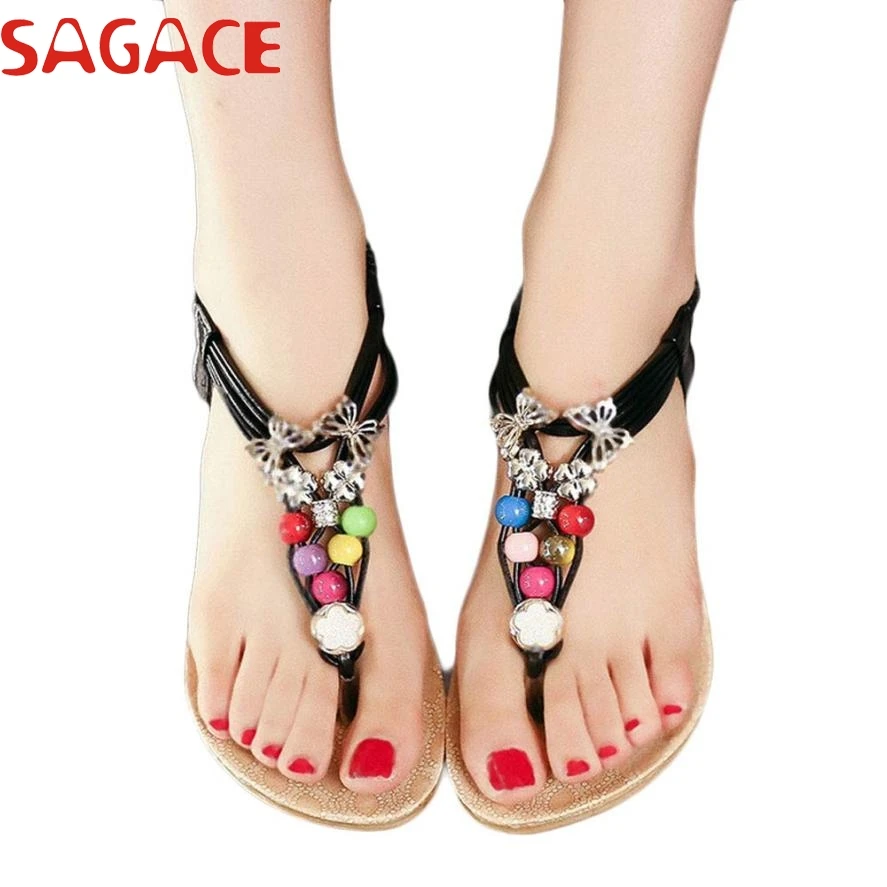 

Fashion Hot New AOTIAN Summer Bohemia Sweet drop ship beaded Sandals Clip Toe Sandals drop ship beach Shoes drop ship