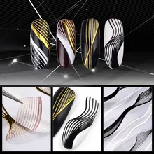 3D стикер для ногтей, металлические многоразмерные линии, узор в полоску, декоративная наклейка, s наклейки, маникюрный гель, инструмент для ногтей, 3D Фольга для ногтей