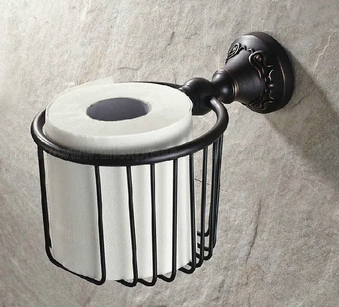 Bathroom Paper Holders Wall Mount Toilet Paper Roll Basket Holder Oil Rubbed Bronze Toilet Tissue box Paper Towel Rack zba444