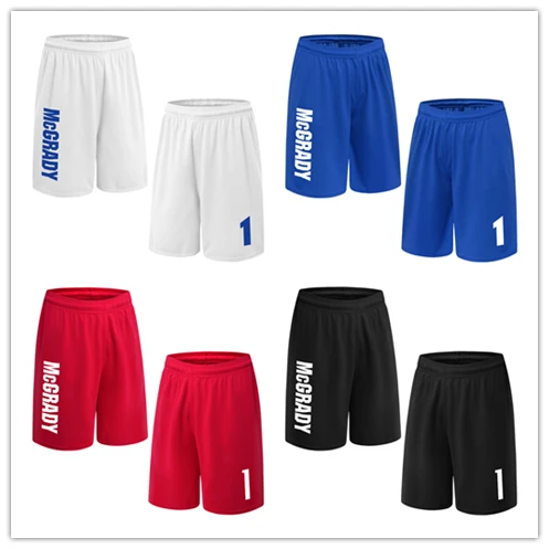 

BONJEAN Design Men 1 Tracy McGrady Print Basketball With Pockets Quick Dry Breathable Training Running Sport Shorts