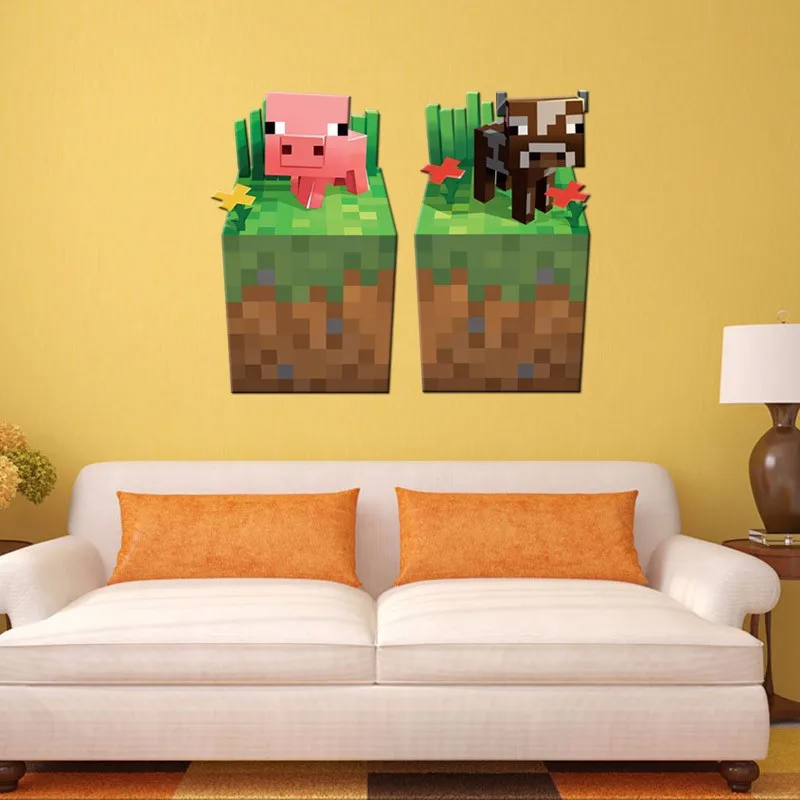 Minecraft Steve Etiqueta De La Pared Decoracion Para Ninos