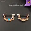 Rose Gold Blue Opal