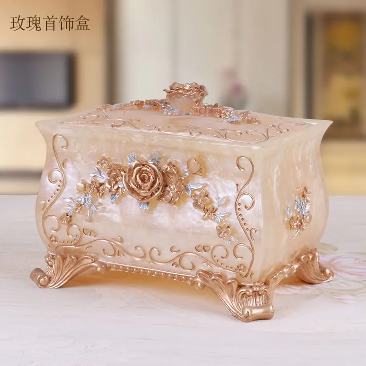 makeup organizer New European Luxury Jewelry Box Creative Jewelry Box Square Cosmetics Receiving Box Storage Box Fashion Package