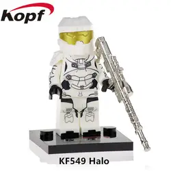 20 шт. KF549 строительные блоки Halo Spartan Solider Warrior с Настоящее металлическое оружие фигурки кирпичи куклы для детей подарок игрушка