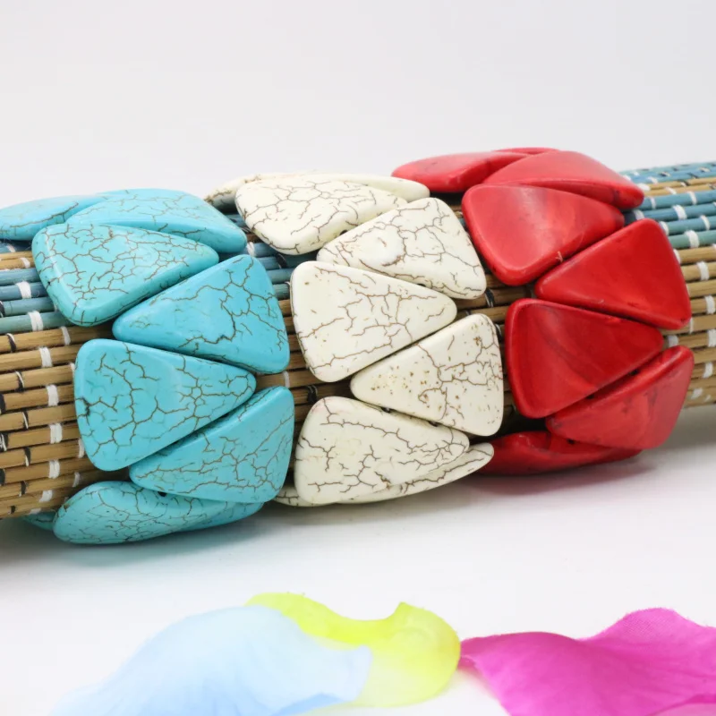 

Turkey stone elastic bracelet multi element collocation DIY fashion jewelry,four shapes can be selected a set of three colors