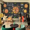 Custom Wall Mural Pizza Shop Hand Painted Abstract Pizza 3D Photo Wallpaper Cafe Dessert Shop Western Restaurant Wall Painting ► Photo 2/6