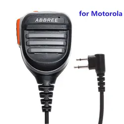ABBREE непромокаемые 2-Pin плечо дистанционный динамик-rophone стандарт голосовой связи PTT для Motorola радио PMR446 PR400 Mag Один BPR40 A8 Walkie Talkie