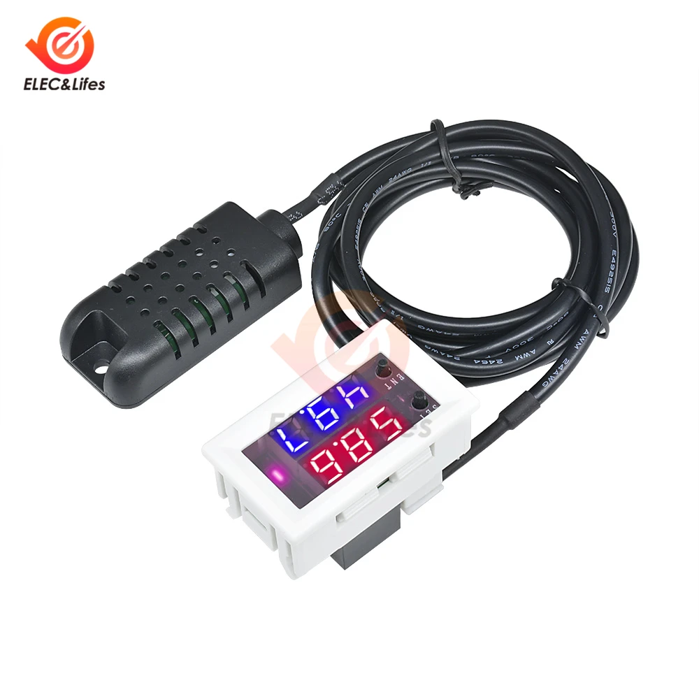 

W2026C Digital humidity Moisture meter DC 12V Hygrometer Humidity Controller Detector 0~99%RH Adjustable w/ Humidity sensor