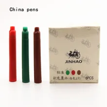 Jinhao 6 шт цветные чернила заправка картриджа перьевая ручка студент, школа, офис запасные чернила