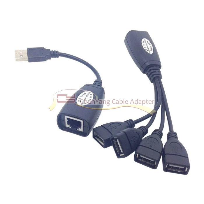 Cablecc CY USB клавиатура Мышь более RJ45 CAT5E CAT6 удлинитель 4 Порты концентратор кабель адаптер