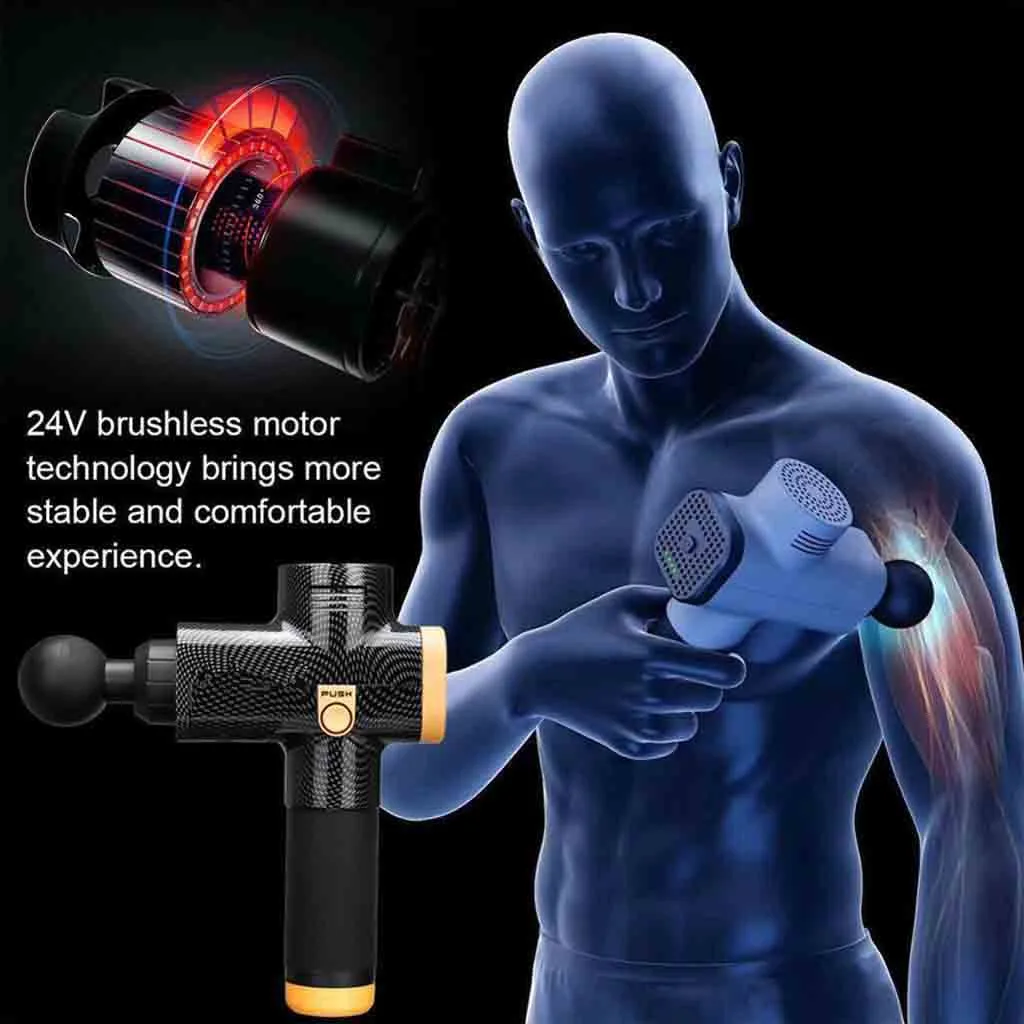 Мышечный Массажер для фитнеса расслабляющий Электрический ударный захват расслабляющий пистолет для тела мышечный Электрический вибрирующий терапевтический пистолет светодиодный глубокий тканевый Спорт