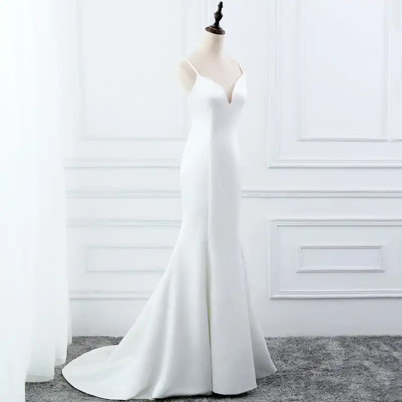 simple white mermaid dress