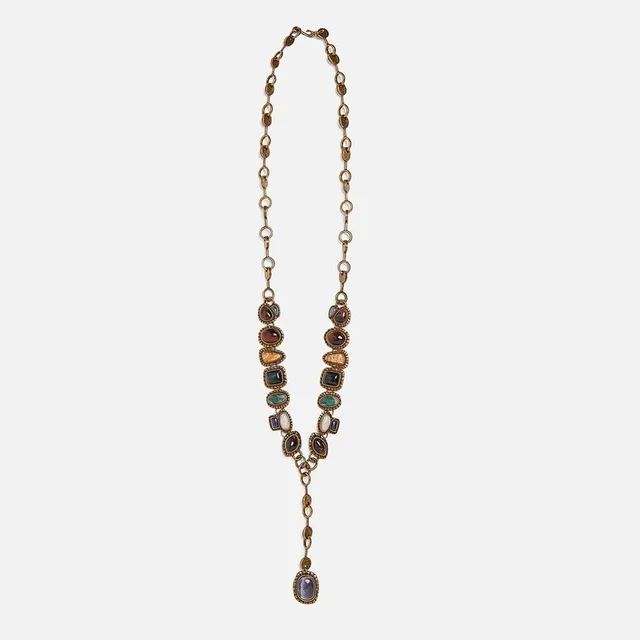 JUST FEEL, новинка, ZA, трендовая металлическая цепочка, винтажное разноцветное ожерелье для женщин, богемное массивное Ювелирное Украшение, панк ожерелье для женщин - Окраска металла: 4