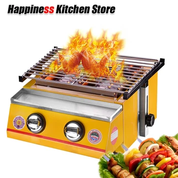 

Itop Commercial Household 2 Burners Gas BBQ Grill Glass/Stainless steel Shield Barbecue Picnic Camping Outdoor BBQ Grill