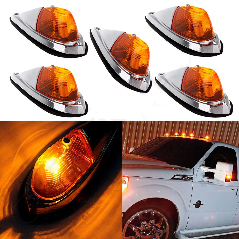 Buy 5pcs Universal Teardrop Amber Cab Roof Truck Semi