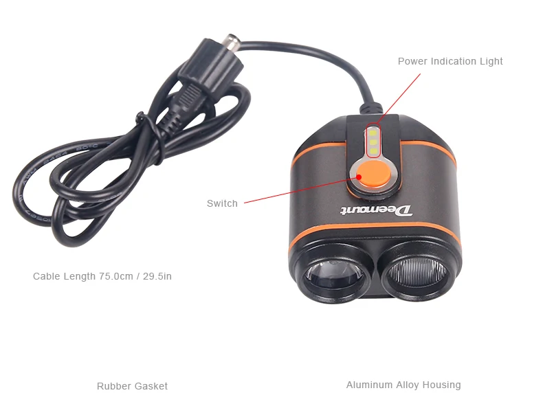 Excellent Deemount Cycling Font Lamp 8-22.5 Hours 400Lm Bicycle Headlight LED Lamp Front Lighting Flash Lantern Torch 18650 Battery Kit 3 Excellent Deemount Cycling Font Lamp 8-22.5 Hours 400Lm Bicycle Headlight LED Lamp Front Lighting Flash Lantern Torch 18650 Battery Kit 3