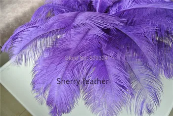 

Free shipping 100pcs 14-16inch purple Ostrich Feather Plumes for wedding centerpiece 35-40cm purple ostrich feather for wedding