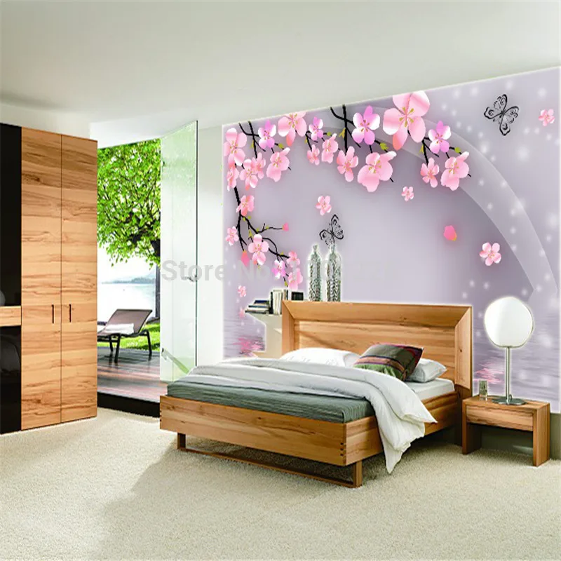 

beibehang wall paper silk cloth 3d wallpaper mural Customize any size murals papel de parede photo wallpaper roll butterflies