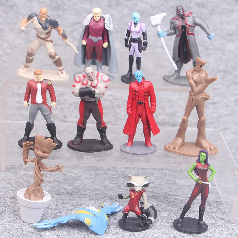 

12pcs/lot Cosplay Guardians Galaxy 2 the Tree Man Rocket PVC Action Figures Model Doll Toys For Kids Gifts