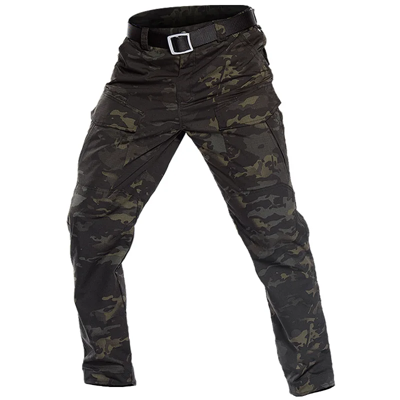 Военные мужские тактические штаны высокого качества, водонепроницаемые, с несколькими карманами, специальные военные штаны, мужские армейские камуфляжные брюки карго BYLF18 - Цвет: night