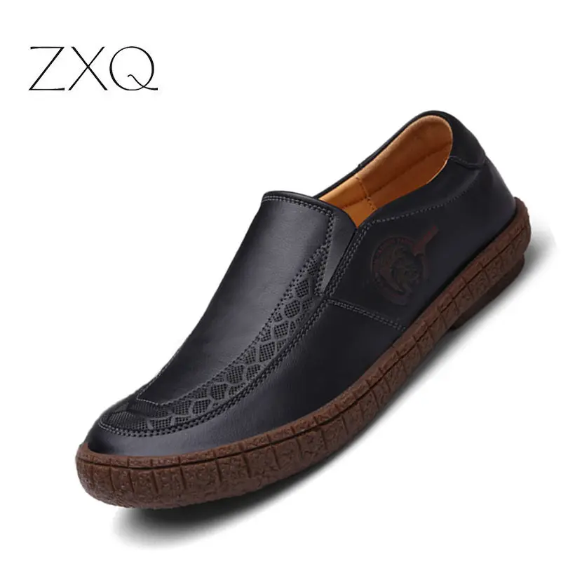 

Genuine Leather Mens Moccasin Shoes Black Men Flats Breathable Casual Italian Loafers Comfortable Driving Shoes