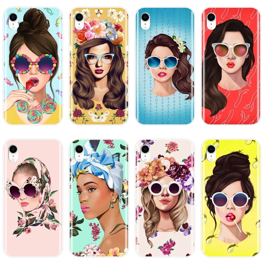

Flower Girl Pink Yellow Phone Case For Apple iPhone 6 S 6S 7 8 X XR XS Max Soft Silicone Back Cover For iPhone 8 7 6S 6 S Plus
