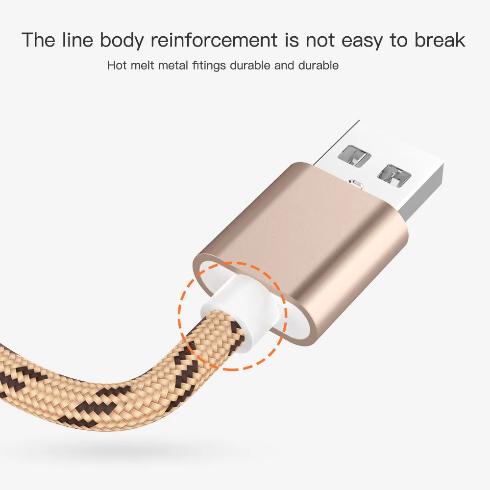 3 в 1 8Pin type C Micro USB кабель для iPhone 8X7 6 6S Plus iOS 12 11 10 9 8 samsung Nokia USB кабели для быстрой зарядки нейлоновый шнур