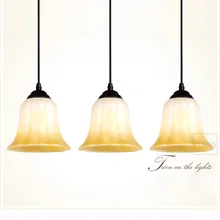 Moderno 3 cabezas de vidrio comedor Pendent luz rectángulo base de Round Top cocina sala barra lámparas pendientes