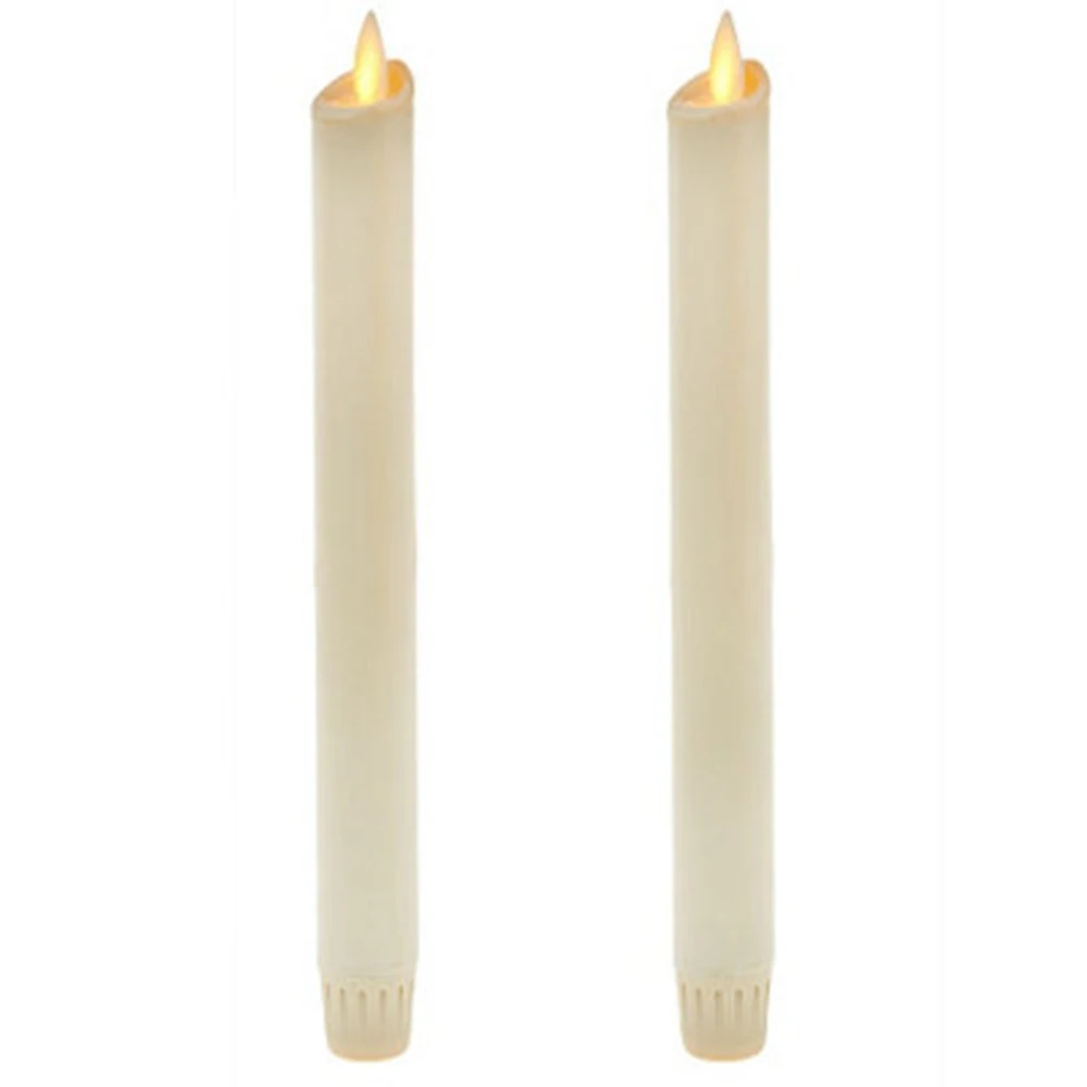 Ksperway Flameless Moving Wick LED Taper Candles Real Wax with Timer