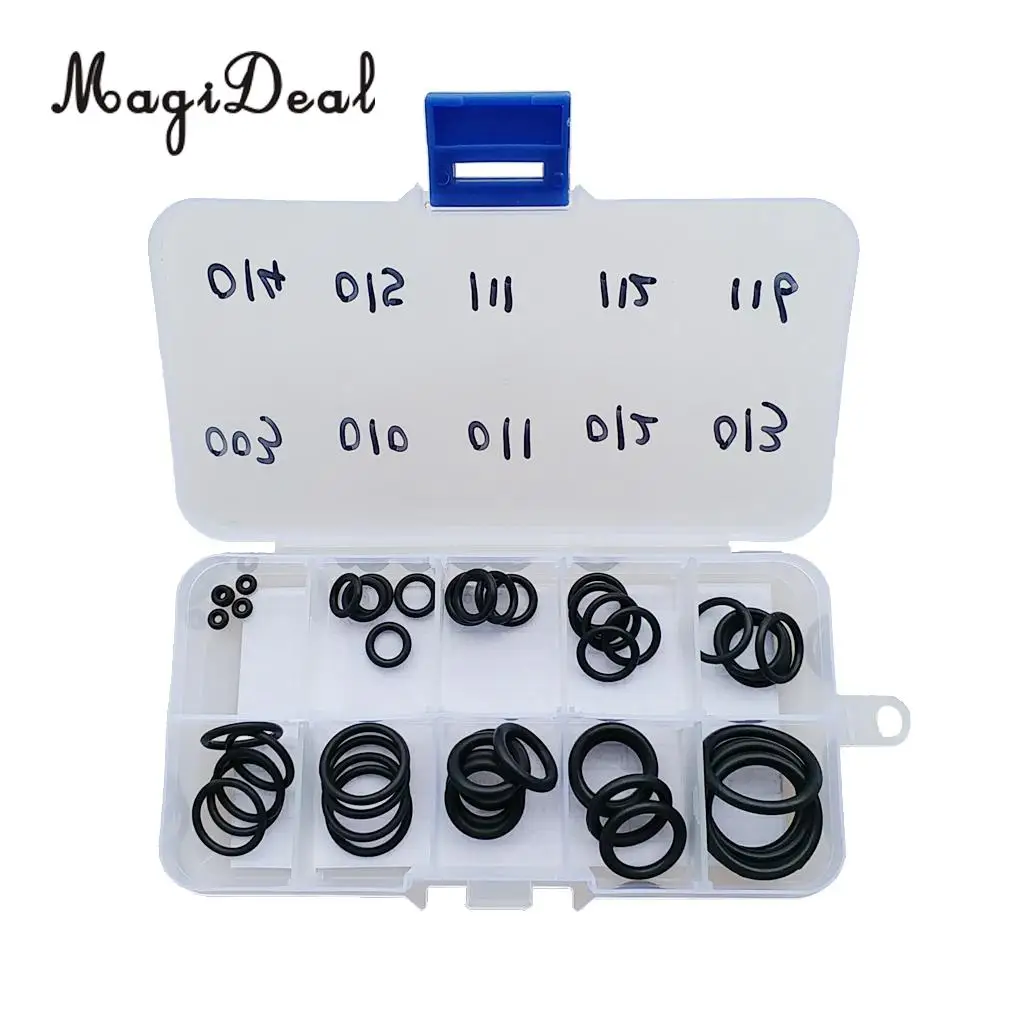 50Pcs Nitrox Scuba Diving O-Ring Kit 10 Sizes Dive Gear Equipment Tank Valve Hose Regulator Seal Rings Repair Spare Replacement
