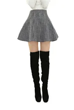 Hot Selling Cute High Waist Tartan Skirt One Size Fit All Short Mini Skirt 3 Color Available Free Shipping