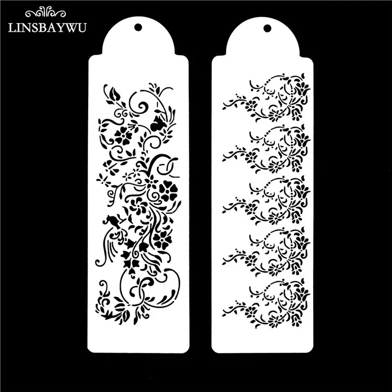 

LINSBAYWU 2pcs/Set Plastic Cake Stencil Cake Decoration Sugar Sieve DIY Making Cake Baking Tool Cake Mold Free Shipping